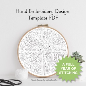 Year of Doodles Hand Embroidery PDF Template