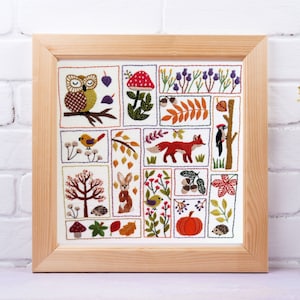 Autumn Splendour, Hand embroidery pattern, PDF, Embroidery Sampler
