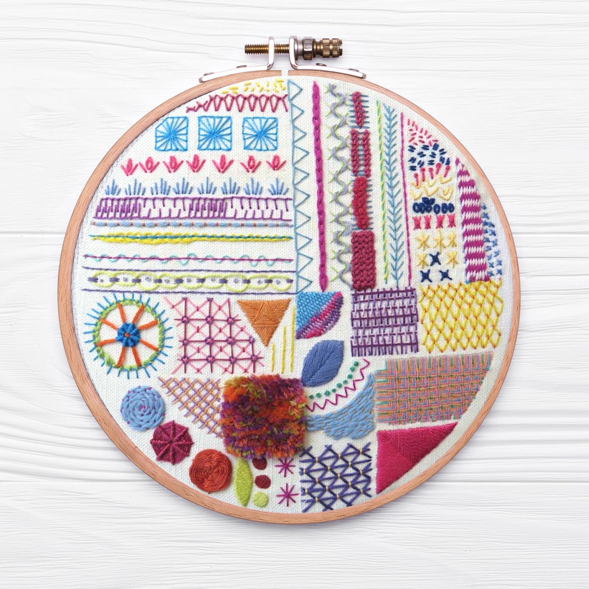 Embroidery Stitch Sampler, Beginners Embroidery Kit, Needlepoint