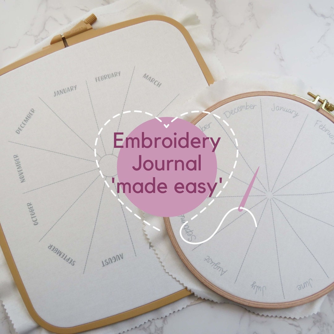 Embroidery Journal Pre Printed Embroidery Fabric, Thread Journal, Stitch  Journal, Year of Stitches 