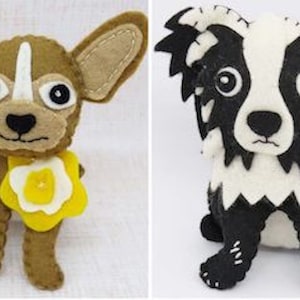 Felt Dog Pattern Book, PDF Felt Pattern, 15 dog breed hand sewing patterns, dog plush pattern, felt ornament, dog hand embroidery pattern