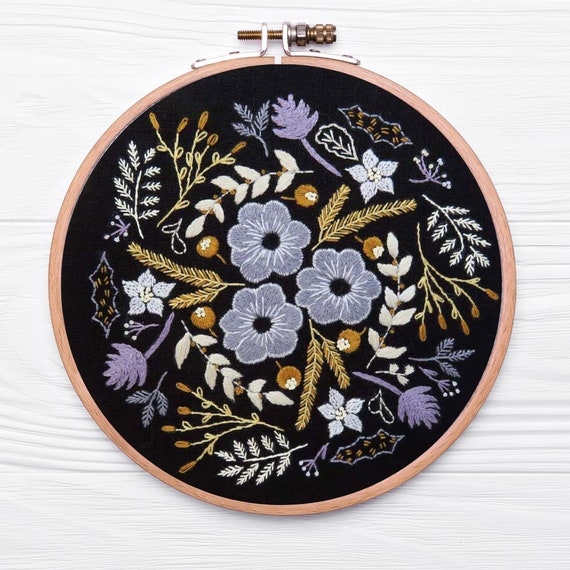 Hand Embroidery Pattern Winter Flowers PDF Pattern Flower - Etsy