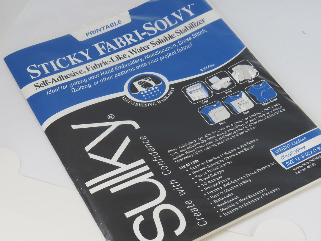 Sulky Sticky Fabri Solvy Water Soluble Stabiliser. 1 Sheet of ...