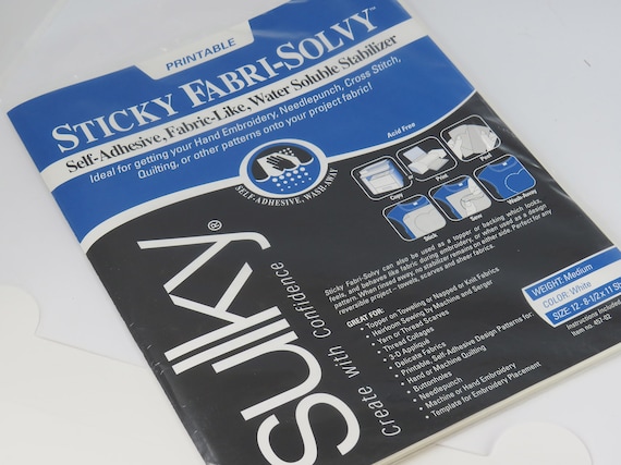 Sulky Sticky Fabri Solvy Water Soluble Stabiliser. 1 Sheet of Embroidery  Transfer Paper, Hand Embroidery, Stabiliser 