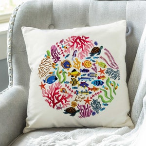 Hand Embroidery Pattern, Ocean Wonders, PDF Embroidery Pattern, Embroidery Sampler, Tropical Fish Embroidery, Modern Embroidery, Sea Life