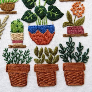 Hand Embroidery Pattern, Plantopia, PDF Embroidery Pattern, Embroidery Sampler, Plants Embroidery, Houseplant Hand Embroidery image 4