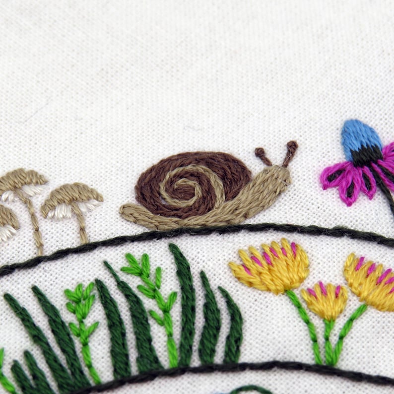 Round & Round the Woodland hand embroidery kit, embroidery fabric, embroidery thread.

Stitch a delightful woodland with birds, woodland creatures, grasses, flowers, mushrooms, berries and leaves! All in a wonderful and whimsical spiral design.