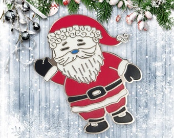 Needleminder for hand embroidery, Beautiful High Quality Hard Enamel, Father Christmas Needle Minder