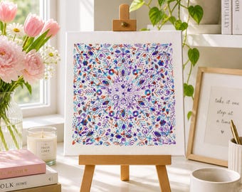 Stickmuster Flora, PDF Stickmuster, Stickmuster, gestickt, bunt gestickt, modern gestickt