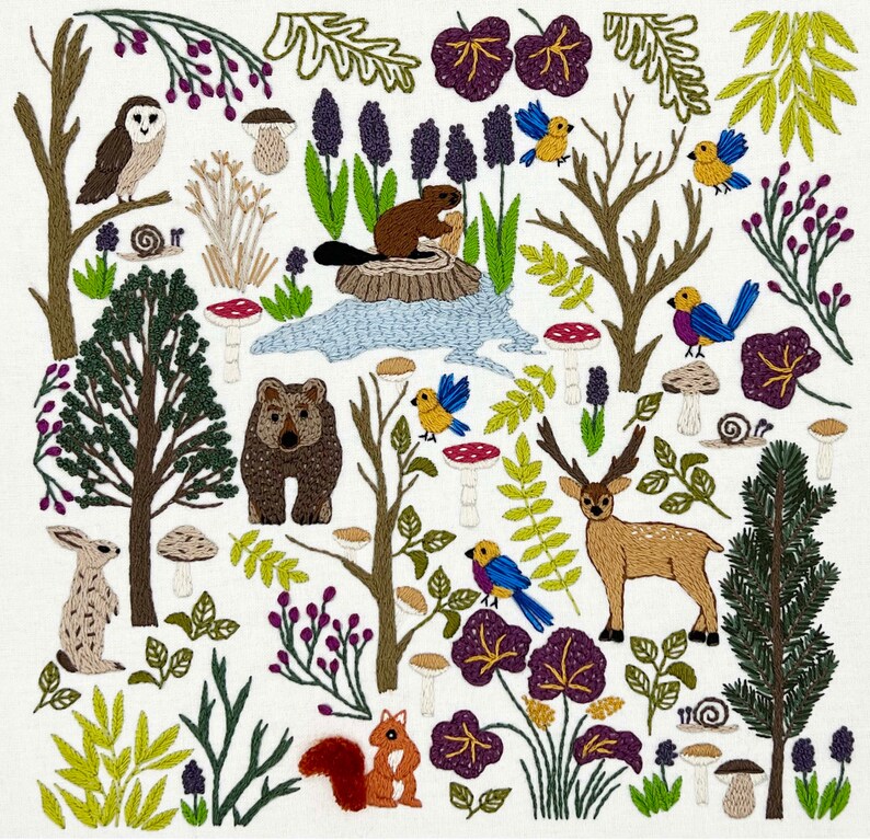 Into the Forest Hand Embroidery Pattern, PDF Embroidery Pattern ...