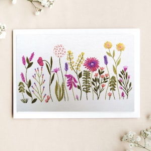 Meadow Flowers, Hand Embroidery Pattern, PDF Embroidery Pattern, wild flowers embroidery