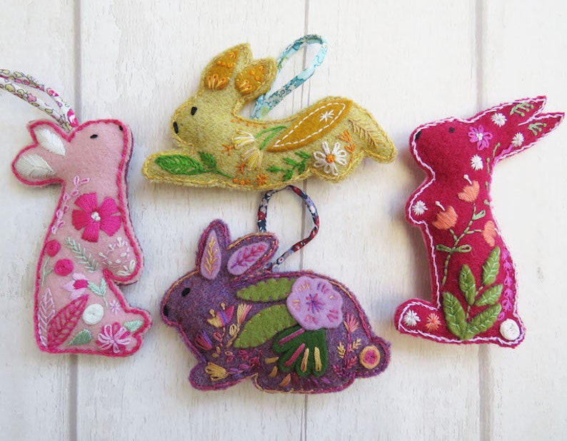 Hand Embroidery Felt Rabbit Pattern Embroidery Pattern PDF - Etsy UK