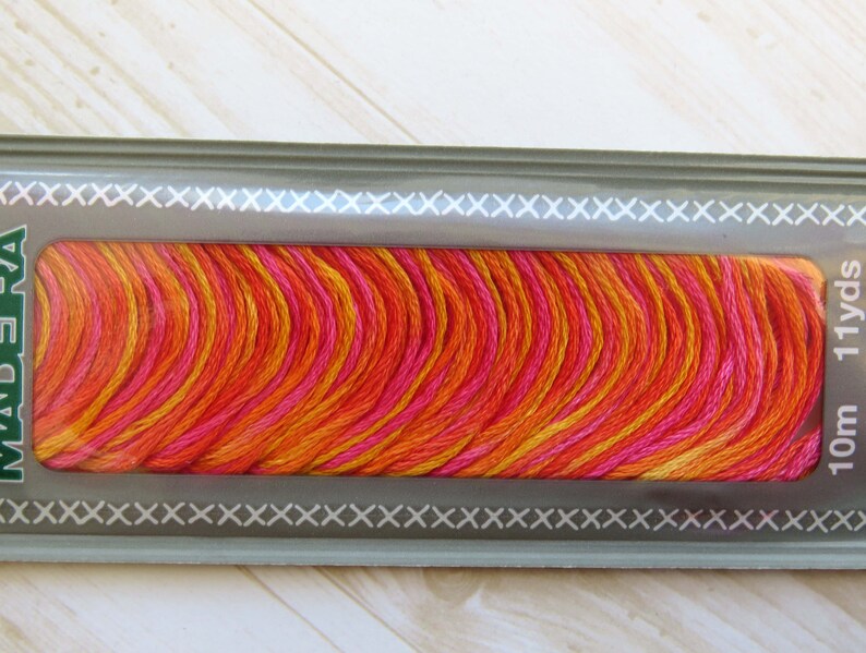 redyellow colourway called Coral Fish. Hand Embroidery Thread Embroidery Floss Madeira Mouline 6 Stranded Egyptian Cotton