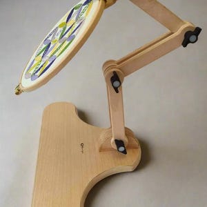 Nurge Adjustable Embroidery Seat Stand, high quality wood seat stand, hand embroidery hoop frame, very versatile, easy to use