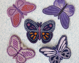 Hand Embroidery Pattern, Felt Butterfly Pattern, PDF embroidery pattern, butterfly mobile, beginner embroidery, nature embroidery