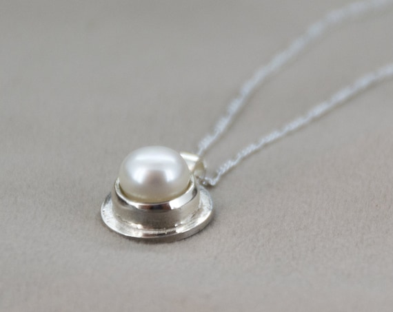 White Pearl Sterling Silver Pendant