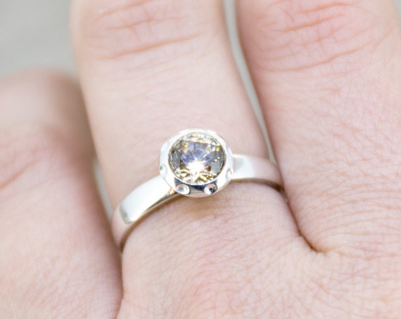 Yellow Zircon Minimalist Engagement Ring