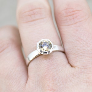 Yellow Zircon Minimalist Engagement Ring