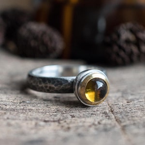 Brown Tourmaline Silver Ring, October Birthstone Ring, Tourmaline Jewellery