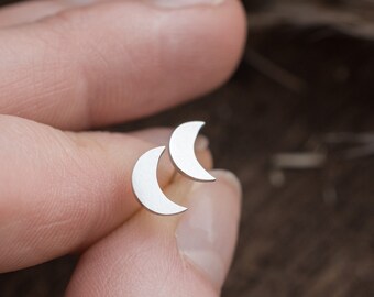 Moon Earrings, Crescent Moon Silver Earrings, Celestial Earrings, Celestial Jewellery