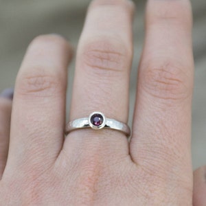 Garnet Ring, January Birthstone Ring, Garnet Stacking Ring