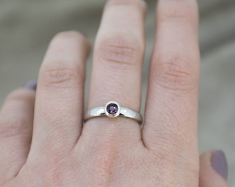 Garnet Ring, January Birthstone Ring, Garnet Stacking Ring