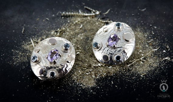Pink Amethyst and Topaz Earrings