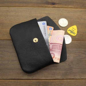 Monedero de monedas de cuero hecho a mano, tarjeta de crédito de cuero y monedero de monedas, bolsa de monedas, estuche para monedas, billetera de monedas de cuero, billetera para hombres, billetera para mujeres, billetera para regalos
