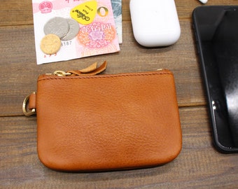 Leather Zipper Pouch,Coin purse zipper,Personalised purse,Name purse,Coin Pouch, Coin CaseCredit Card Zipper Pouch,Gift for her