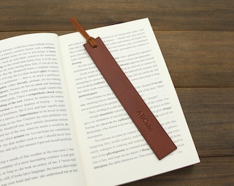 Personalised Leather Bookmark,Monogrammed Bookmark,Custom Bookmark,Leather Anniversary Gift for Him or Her,Teacher Gift,Reader gift