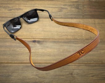 Handmade Leather Sunglass Strap,Leather eyewear retainer,Monogrammed Leather Spectacles Cord,Leather String Sunglasses Holder