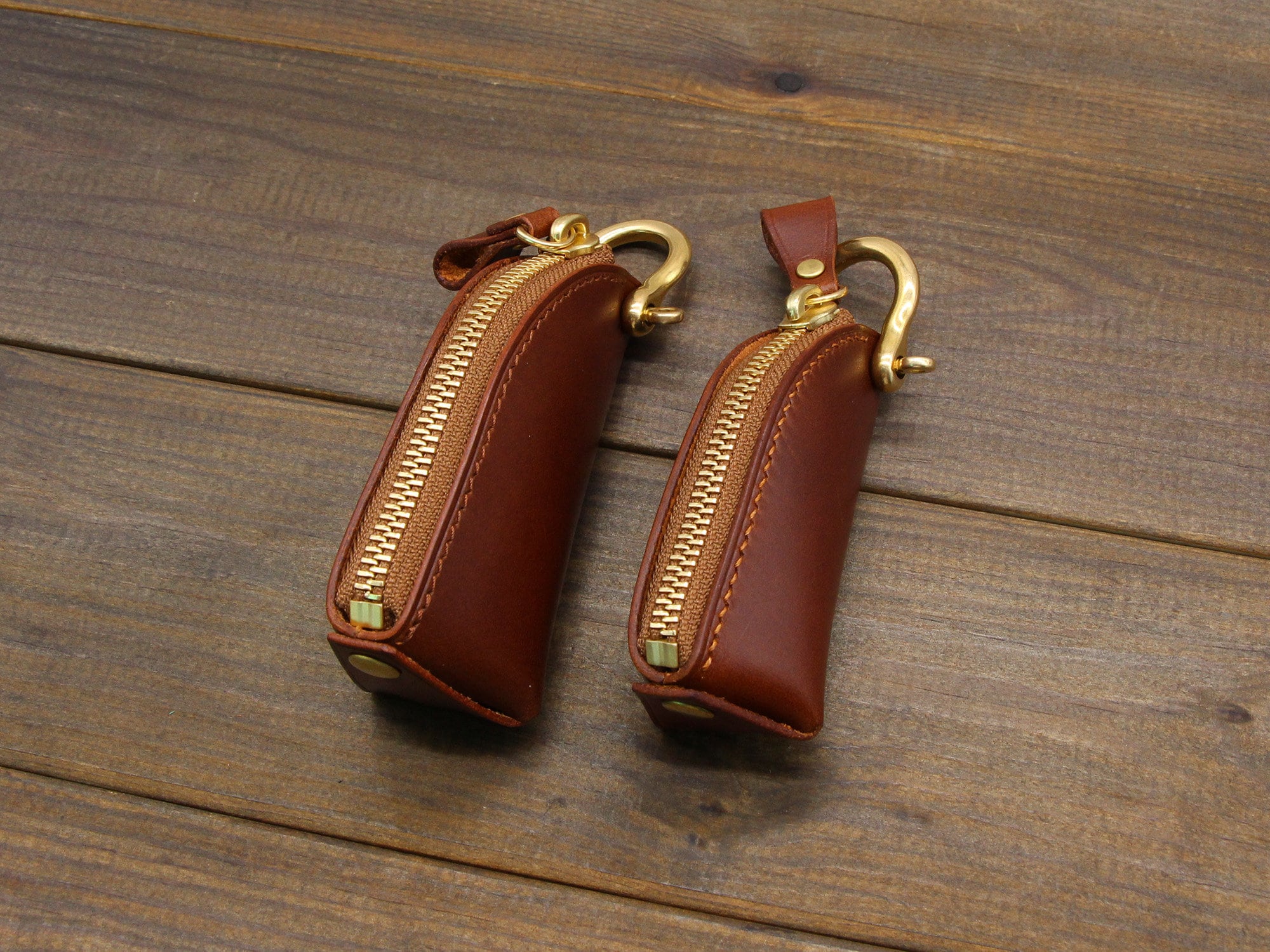 Personalized Leather Zipper Car Key Case 6 Hook Key Holder 