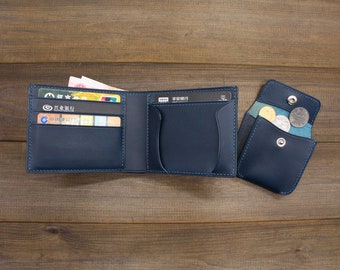 Billetera para hombres con bolsillo para monedas, billetera de cuero hecha a mano, billetera de monedas para hombres, billetera bifold personalizada, billetera para hombres, regalo para él, regalo de cumpleaños,