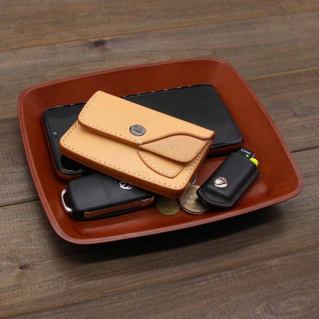 Personalized Genuine Leather Valet Tray Handcrafted Leather Catchall ...