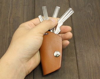 Personalized Multiple Key Ring Natural Leather Key Holder Leather Keychain  Minimal Key holder Key Chain Holder  Slim Key Holder