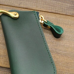 Llavero de cuero para coche, Estuche de cuero con cremallera para llaves de coche, Bolso para llaves, Porta llaves de cuero, Estuche para llaves hecho a mano, Organizador de llaves, Bolsillo de cuero para llaves imagen 6