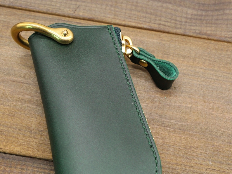 Llavero de cuero para coche, Estuche de cuero con cremallera para llaves de coche, Bolso para llaves, Porta llaves de cuero, Estuche para llaves hecho a mano, Organizador de llaves, Bolsillo de cuero para llaves imagen 6