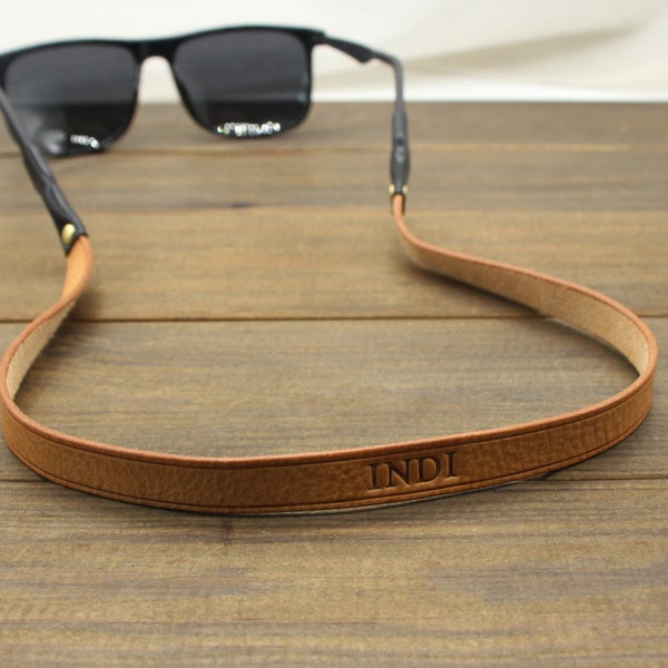 Personalized Full Grain Genuine Leather Strap for Sunglasses,Leather Sunglass Strap,Sunglass retainer,Leather eyewear retainer