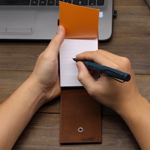 Mini quaderno in pelle per Rhodia, quaderno tascabile, blocco note tascabile riutilizzabile in pelle personalizzato, quaderno personalizzato, piccolo diario in pelle, fatto a mano