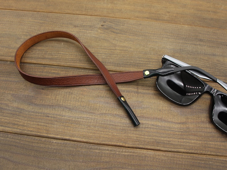 Monogrammed Leather Sunglass Strap,Handcrafted Full-Grain Leather Spectacles Cord,Leather String Sunglasses Holder,Strap for Sunglasses image 3
