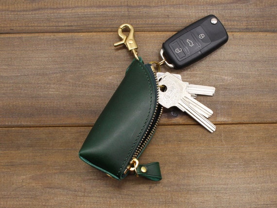 Personalized Leather Key Holder Pouch Full Grain Leather Car -  Sweden