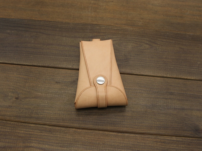 Leather Key Holder With Pull Strapleather Key Pocket Leather Etsy
