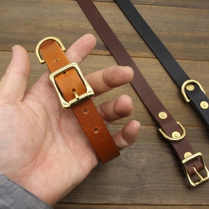Handmade Leather Dog Collar,Leather Dog Collar Personalized,Custom Leather Dog Collar,Engraved Leather Dog Collar,Fit Small & Medium Dogs