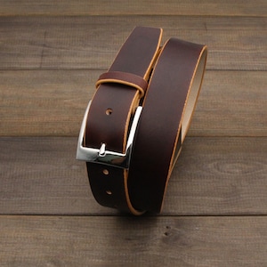 Mens Belt Leather,Leather belt Brown belt with stainless steel buckle,Gift for Him, Handmade Leather belts,full grain leather belt