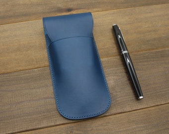 Leather pen case,Thre pen case,Custom leather pen sleeve,Writers gift,Genuine leather pen pouch,Pen holder, Fountain pen,Artist pen case