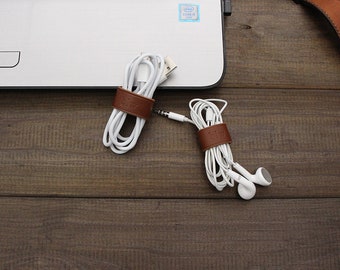 2pcs headphone holder,leather organizer,cord wrap,leather cord wrap,leather cord holder,leather accessories,cord organizer,cord holder