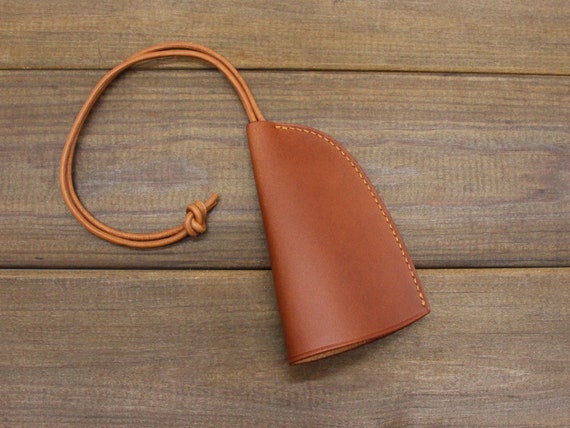 Handmade Leather Key Case Leather Key Holder With Pull Strap Slim
