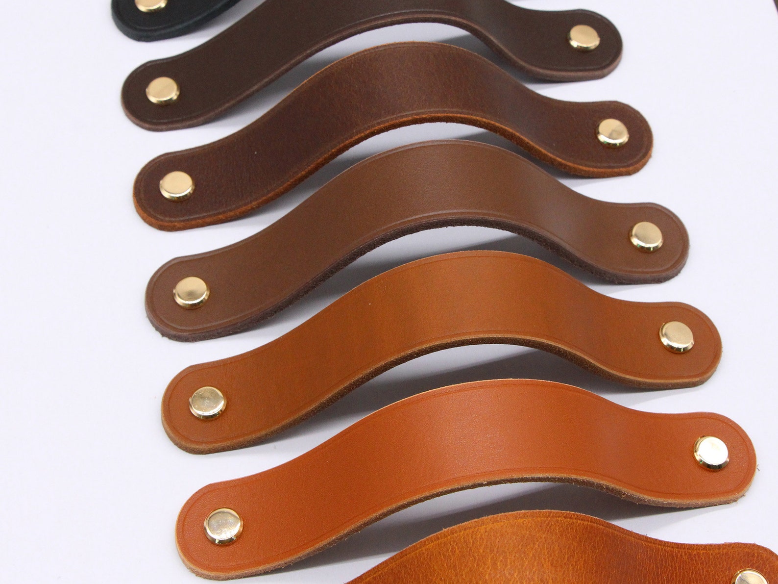 Leather Drawer Handlesleather Door Handlescupboard Etsy