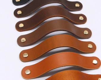 Leather Drawer Handles,Leather Door Handles,Cupboard Handles,Kitchen Pulls, Ikea Handles,Vegetable Tanned Leather Door Pulls, Drawer Handles