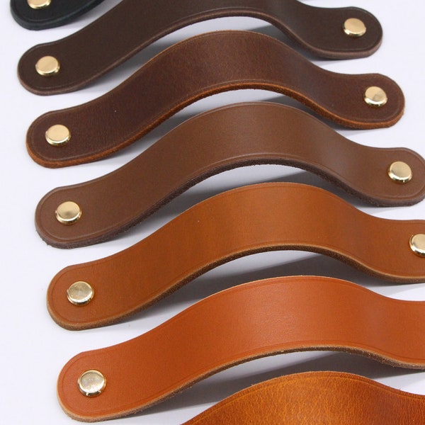 Leather Drawer Handles,Leather Door Handles,Cupboard Handles,Kitchen Pulls, Ikea Handles,Vegetable Tanned Leather Door Pulls, Drawer Handles